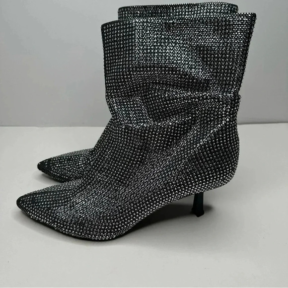 Open Edit Tilly Crystal Embellished Bootie in Silver Size 8.5 - Picture 5 of 8